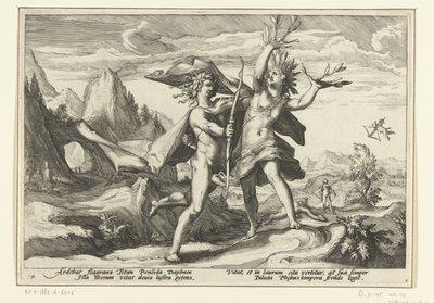 Daphne Transformed into a Laurel Tree by Hendrick Goltzius (workshop of)
