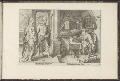Juno and Jupiter Seek Advice from Tiresias by Hendrick Goltzius (workshop of)