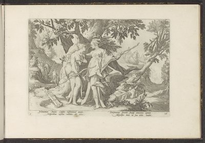 Jupiter Seduces Callisto in the Form of Diana by Hendrick Goltzius (workshop of)