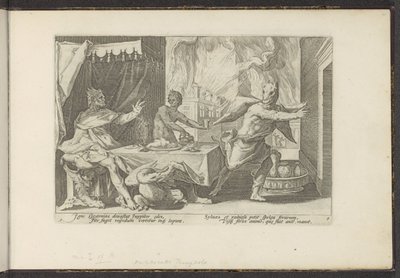 Lycaon Transformed into a Wolf by Hendrick Goltzius (workshop of)