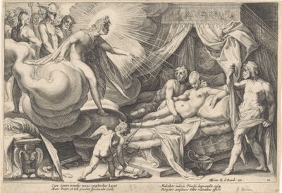 Mars and Venus Surprised by Apollo by Hendrick Goltzius (workshop of)