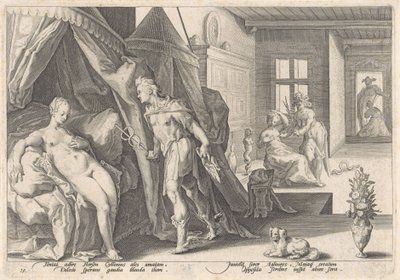 Mercury Visits Herse, from the series Metamorphoses of Ovid by Hendrick Goltzius (workshop of)