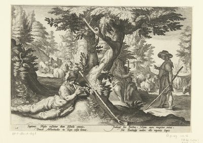 Mercury and Battus by Hendrick Goltzius (workshop of)