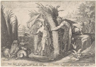 Pan and Syrinx by Hendrick Goltzius (workshop of)