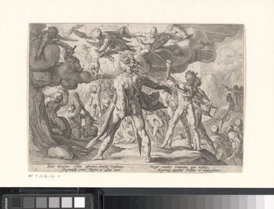 Battle Between the Gods and the Giants by Hendrick Goltzius (workshop of)