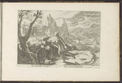 Thisbe Flees from a Lion by Hendrick Goltzius (workshop of)