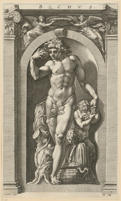 Bacchus, Plate 7 from the Series "Eight Ancient Deities" by Hendrick Goltzius
