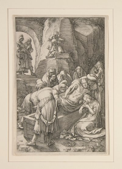 Burial of Christ, from The Passion, #11 in a Series of 12 Engravings by Hendrick Goltzius