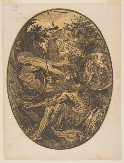 Demogorgon in the Cave of Eternity, from The Deities by Hendrick Goltzius