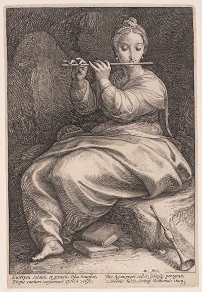 Euterpe, The Muse of Music, from The Nine Muses by Hendrick Goltzius