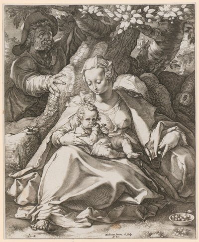 Holy Family under the Cherry Tree by Hendrick Goltzius