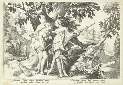 Jupiter Disguised as Diana Seduces Callisto by Hendrick Goltzius