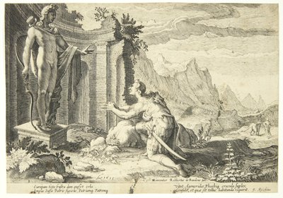 Cadmus Asks the Oracle at Delphi Where He Can Find His Sister Europa by Hendrick Goltzius
