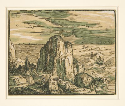 Landscape with Cliff on the Seashore by Hendrick Goltzius