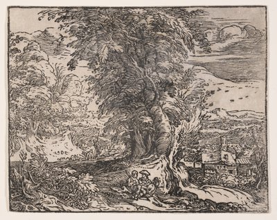 Landscape with a Shepherd Couple by Hendrick Goltzius