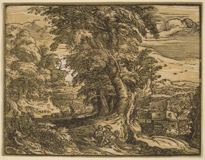 Landscape with a Shepherd Couple by Hendrick Goltzius