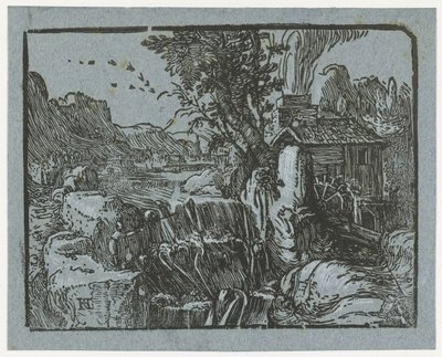 Landscape with Waterfall by Hendrick Goltzius