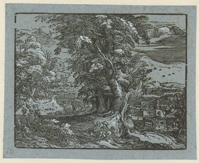 Landscape with Seated Couple (series title) by Hendrick Goltzius