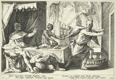 Lycaon Transformed into a Wolf by Hendrick Goltzius