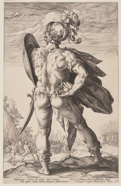 Marcus Valerius Corvus, from The Roman Heroes by Hendrick Goltzius
