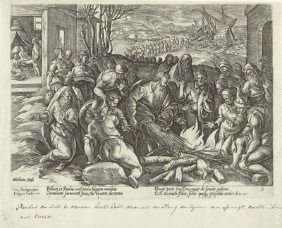 Paul Bitten by a Viper in Malta by Hendrick Goltzius