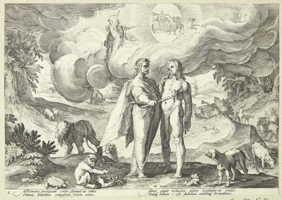 Prometheus Creates Man and Gives It Life with Fire from Heaven by Hendrick Goltzius