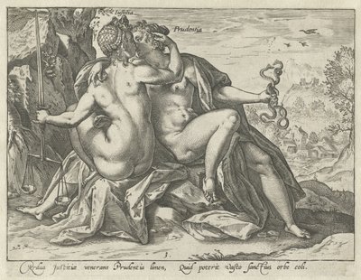 Justice and Prudence by Hendrick Goltzius