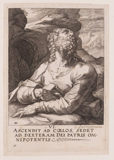 St Bartholomew, from Christ, the Apostles and St Paul with the Creed by Hendrick Goltzius