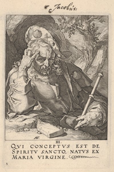 St. James the Great, from "Christ, the Apostles and St. Paul with the Creed" by Hendrick Goltzius