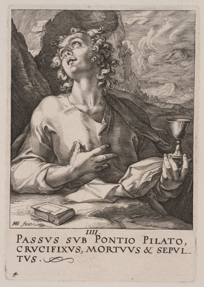 St John, from Christ, the Apostles and St Paul with the Creed by Hendrick Goltzius