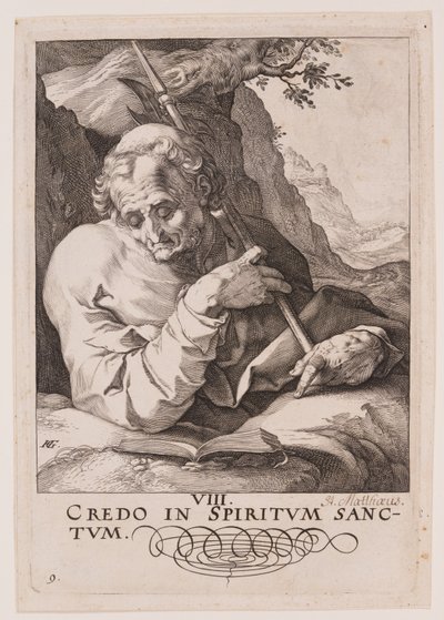 St Matthew, from Christ, the Apostles and St Paul with the Creed by Hendrick Goltzius