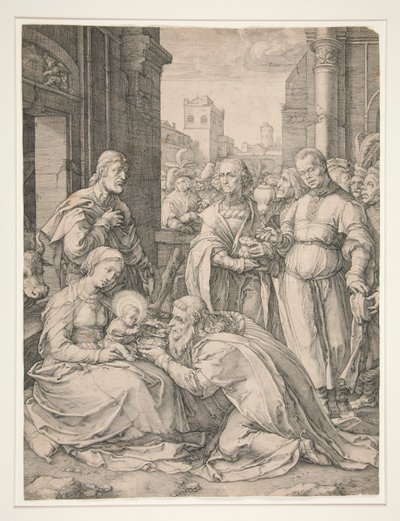 The Adoration of the Magi, from the series The Birth and Early Life of Christ by Hendrick Goltzius