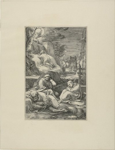 The Agony in the Garden, plate two from The Passion of Christ by Hendrick Goltzius