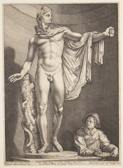 The Apollo of Belvedere, from Three Famous Antique Statues at Rome by Hendrick Goltzius