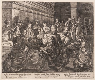 The Banquet of Tarquinius Collatinus, from The Story of Lucretia by Hendrick Goltzius