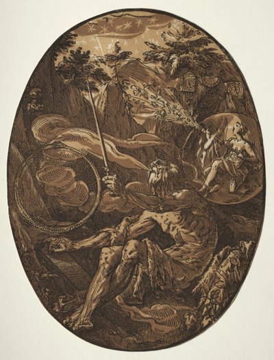 The Deities: Demogorgon in the Cave of Eternity by Hendrick Goltzius