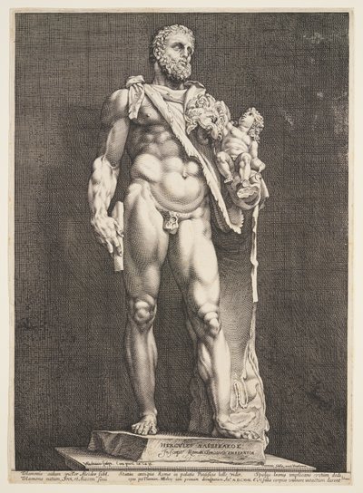The Emperor Commodus as Hercules, from Three Famous Antique Statues at Rome by Hendrick Goltzius