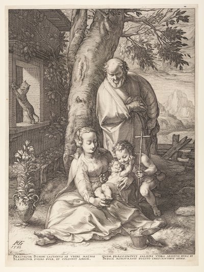 The Holy Family with the Infant John the Baptist, from The Birth and Early Life of Christ by Hendrick Goltzius