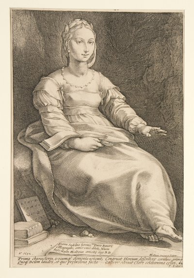 The Nine Muses: Calliope, #1 in a Series of 9 by Hendrick Goltzius