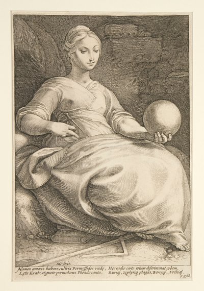 The Nine Muses: Erato, #7 in a series of 9 by Hendrick Goltzius