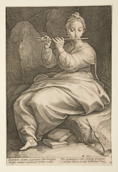 The Nine Muses: Euterpe, #6 in a series of 9 by Hendrick Goltzius