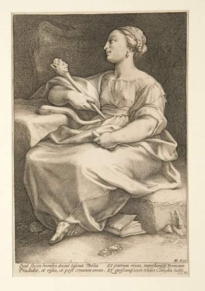 The Nine Muses: Thalia, #2 in a Series of 9 by Hendrick Goltzius