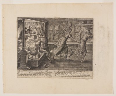The Sleepless Night of the Litigant, from The Abuses of the Law by Hendrick Goltzius
