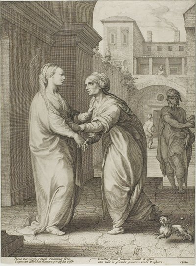 The Visitation, Plate Two from The Birth and Early Life of Christ by Hendrick Goltzius