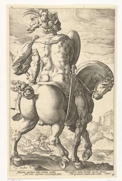 Titus Manlius on Horseback by Hendrick Goltzius