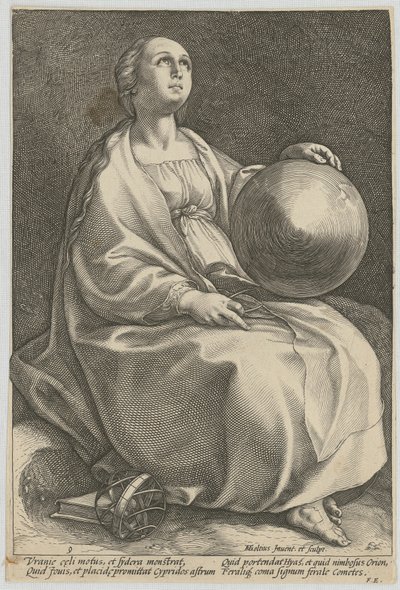 Urania, Plate 9 of the Series "Nine Muses" by Hendrick Goltzius