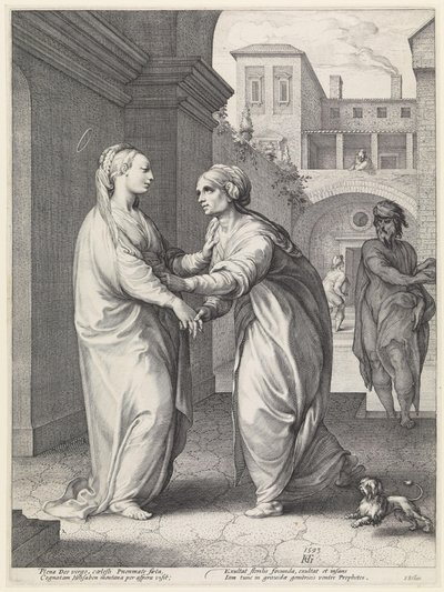 Visitation, Mary and Her Cousin Elizabeth by Hendrick Goltzius