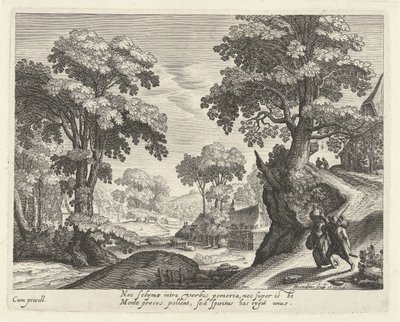 Landscape with a Farmer Couple on a Country Road by Hendrick Hondius (I)