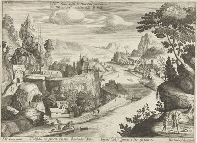 Tobias and the Angel Catching the Fish in the Tigris by Hendrick Hondius (I)