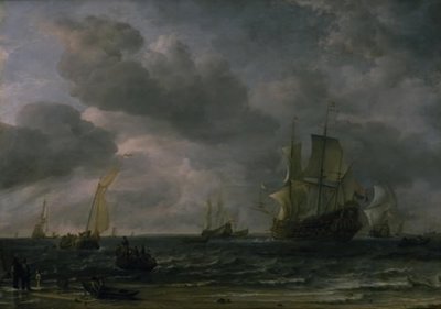 Ships in a Breeze Off the Dutch Coast by Hendrick Jacobsz Dubbels